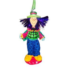 Colorful Halloween Witch Figurine whimsical quirky decor spooky